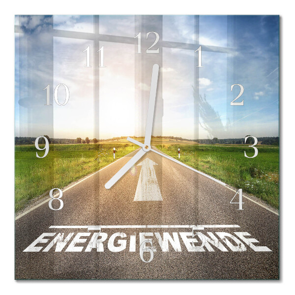 Glass wall clock square Field path