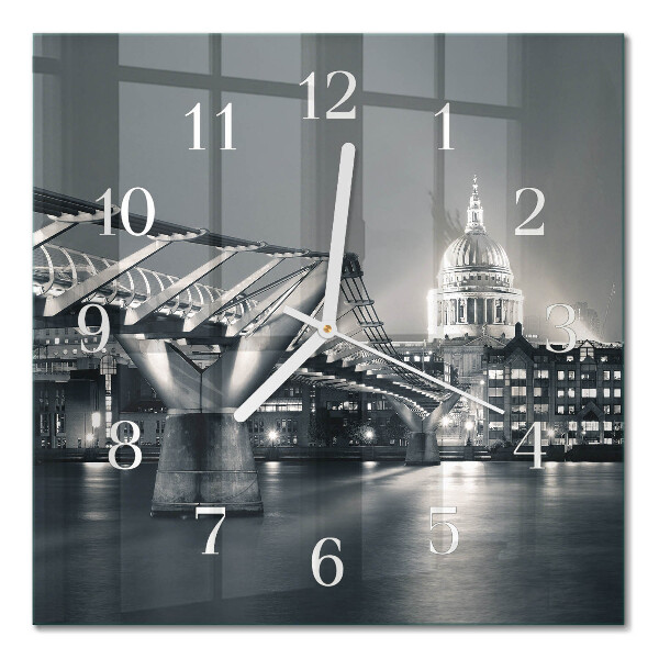 Glass clock square Horizon