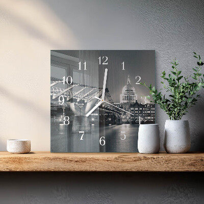 Glass clock square Horizon