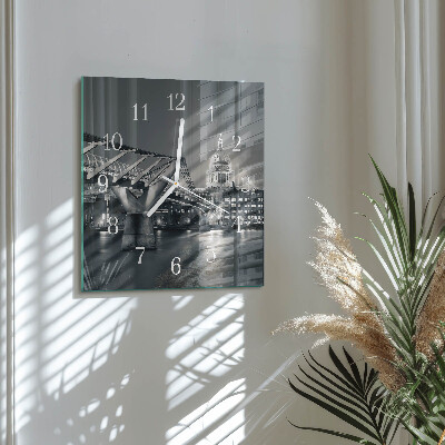Glass clock square Horizon