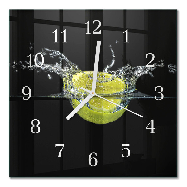 Glass wall clock square Citrus