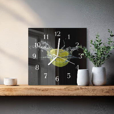 Glass wall clock square Citrus