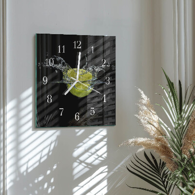 Glass wall clock square Citrus