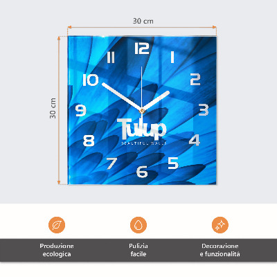 Glass wall clock square Citrus
