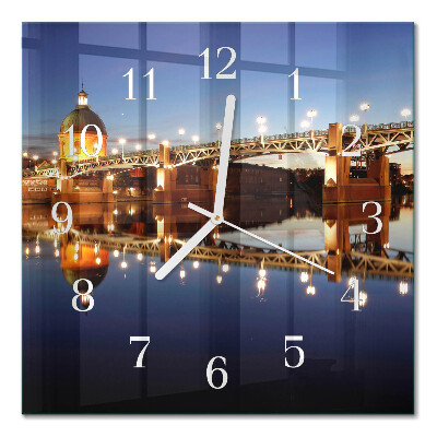 Square kitchen clock Bridge over the river