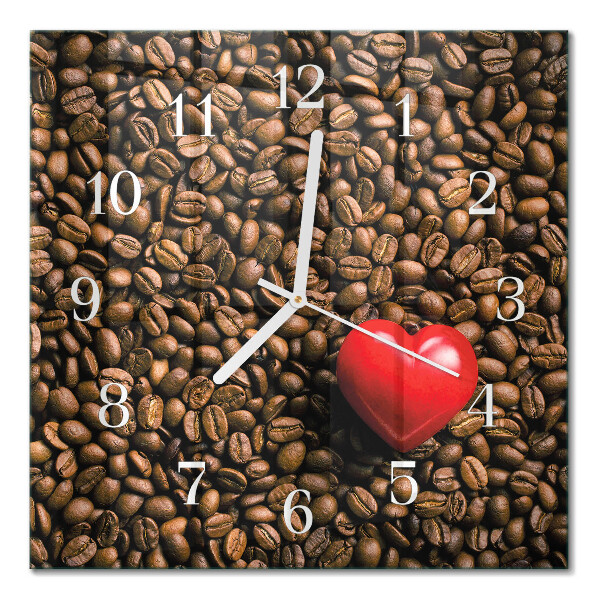 Square kitchen clock Coffee beans