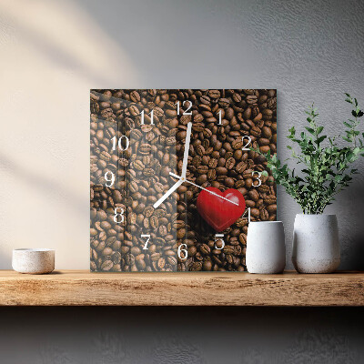 Square kitchen clock Coffee beans