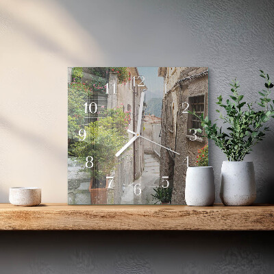 Glass wall clock square Greece