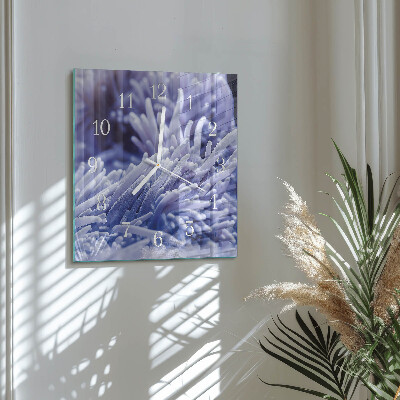 Glass clock square Anemone