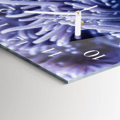 Glass clock square Anemone