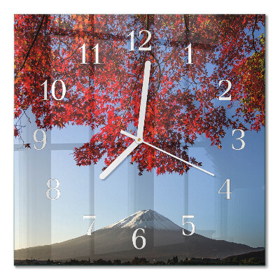 Square wall clock Mountain leaves