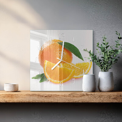 Square kitchen clock Oranges