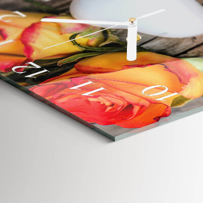 Glass clock square Heart