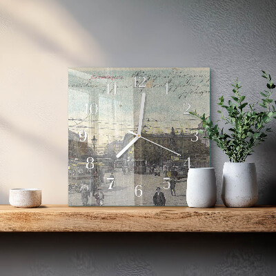 Glass wall clock square Postcard