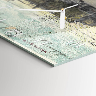 Glass wall clock square Postcard