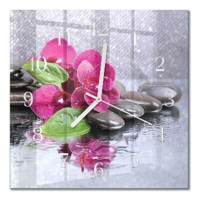 Square wall clock Orchid