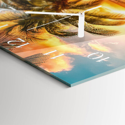 Square kitchen clock Sunset