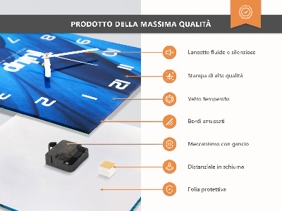 Square kitchen clock Sunset