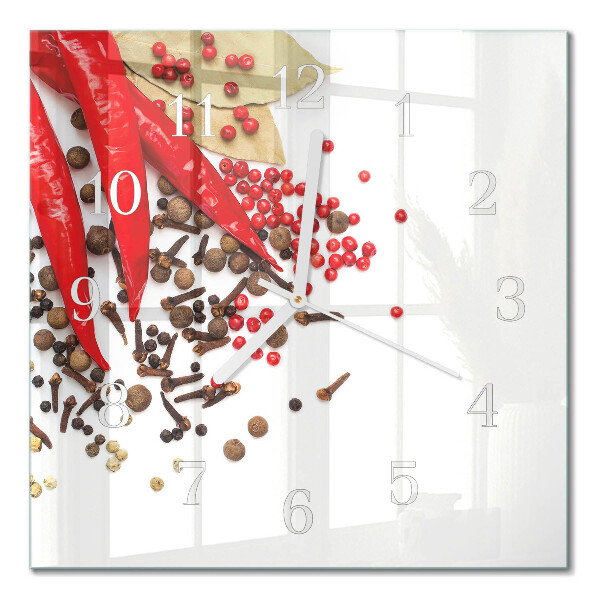 Square wall clock Red pepper