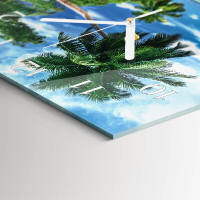 Square kitchen clock Palm trees