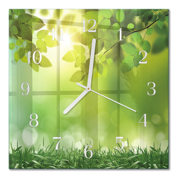 Glass clock square Spring