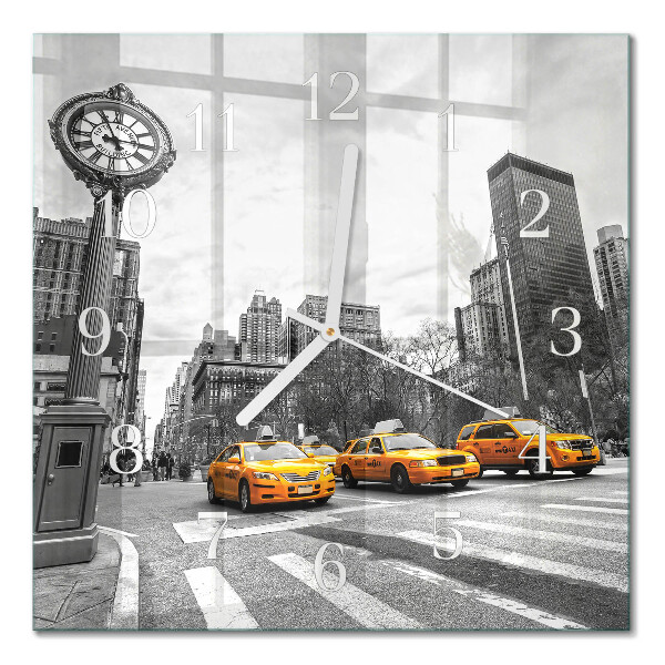 Glass clock square Taxi