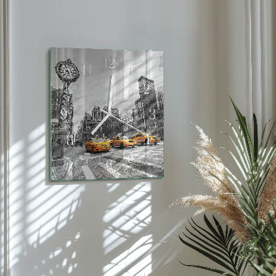 Glass clock square Taxi