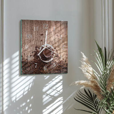 Square wall clock Coffee beans