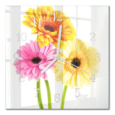 Square kitchen clock Flowers