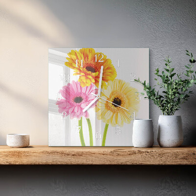 Square kitchen clock Flowers