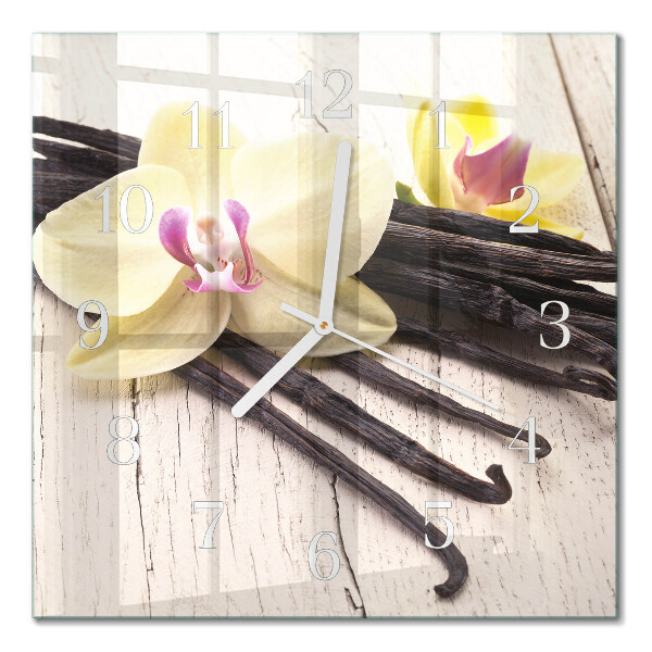 Glass clock square Vanilla