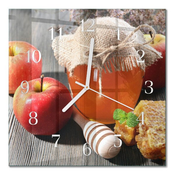 Square kitchen clock Honey apple