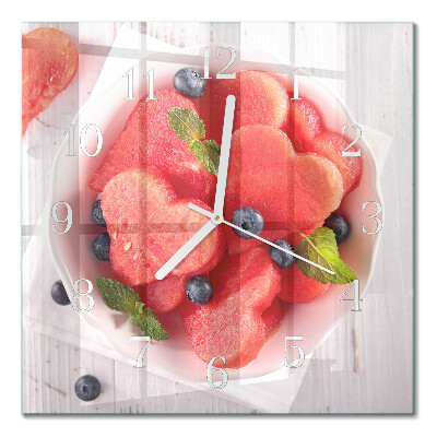 Square kitchen clock Watermelon heart
