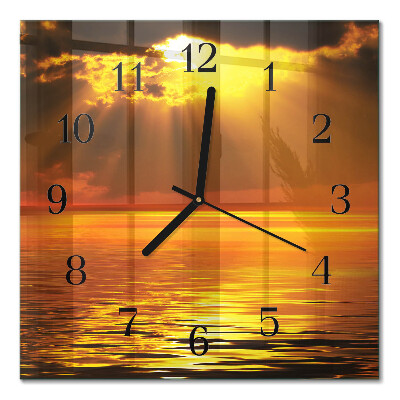 Square wall clock Sunset