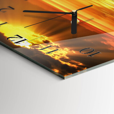 Square wall clock Sunset