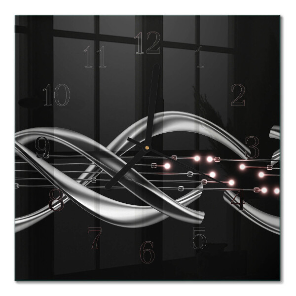 Glass wall clock square Abstraction