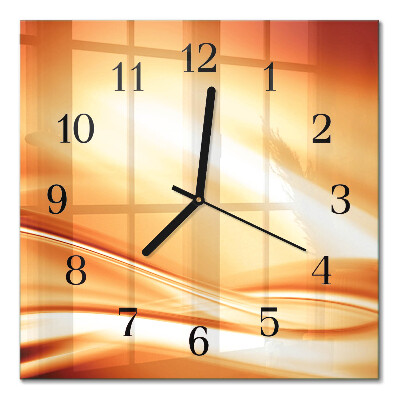 Glass wall clock square Abstraction