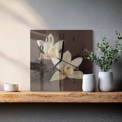 Square kitchen clock Vanilla