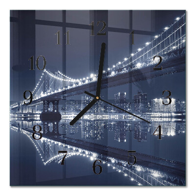 Glass clock square Bridge