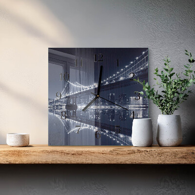 Glass clock square Bridge