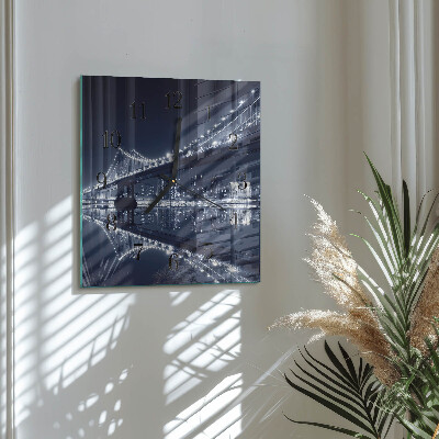 Glass clock square Bridge