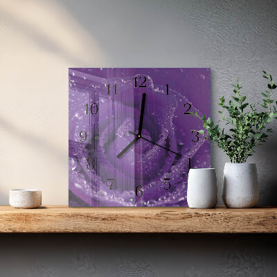 Square kitchen clock Rose