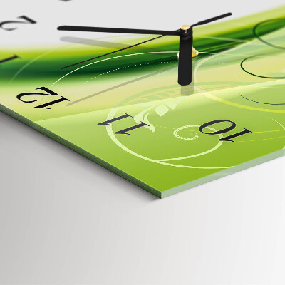 Glass wall clock square Floral pattern