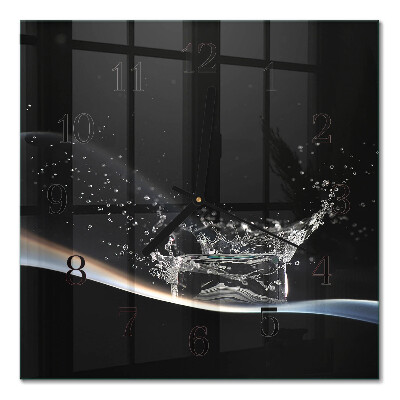 Square wall clock Water