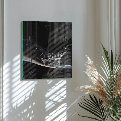 Square wall clock Water
