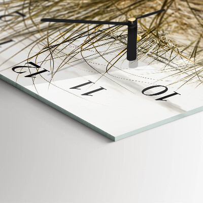 Glass clock square Beach grass