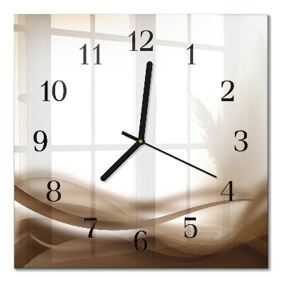 Glass clock square Abstract lines