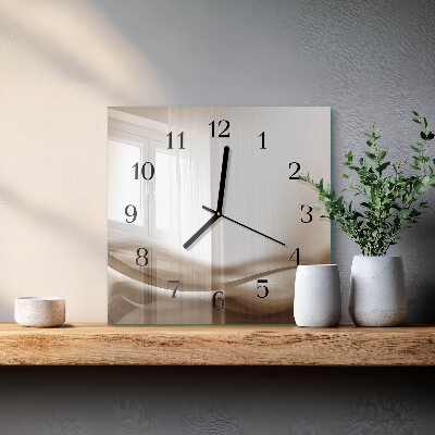Glass clock square Abstract lines
