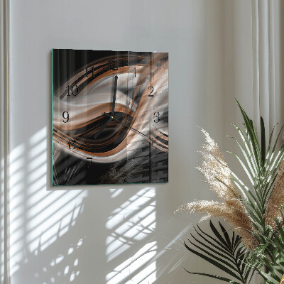 Glass clock square Abstract art