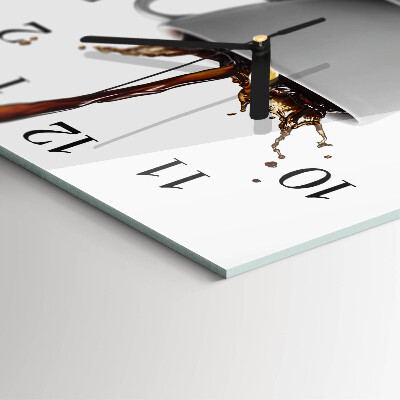 Square kitchen clock A cup of coffee